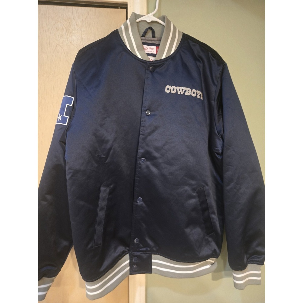 Mitchell & Ness Dallas Cowboys Throwbacks Satin Jacket Large‎ Quilted NFL